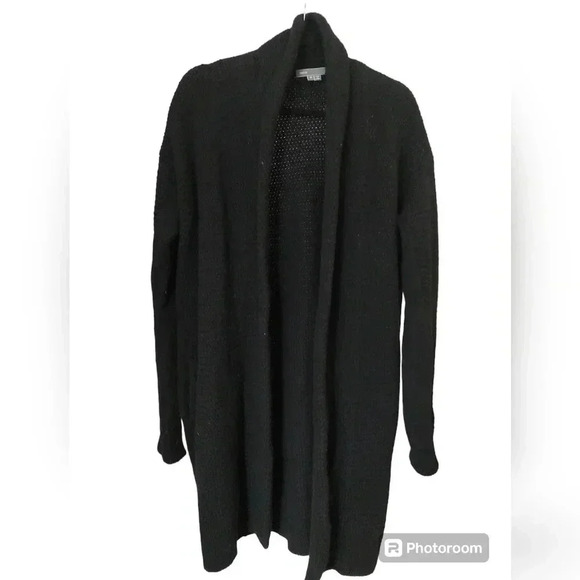 Vince Basket Weave Stitch Women Cardigan Sweater black size medium - Picture 5 of 6
